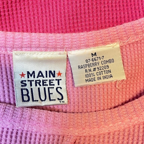 Main Street Blues Women's Pink Ombre 3/4 Sleeve Knit Top Medium - Picture 3 of 3